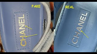 Real vs fake CHANEL sandals How to spot counterfeit Chanel Dad footwear slides [upl. by Jay378]