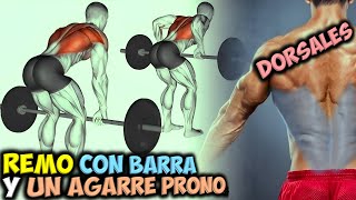 EJERCICIO Para DORSALES ✔ El REMO Con BARRA 👉 Y Un AGARRE PRONO 🟢 Gana ESPALDA Musculosa [upl. by Silvestro]