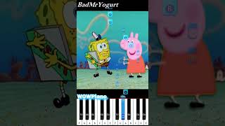 Peppa Pig trying to get a pizza from Spongebob BadMrYogurt Piano Tutorial [upl. by Ivonne]