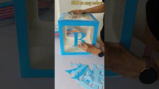 🫶Transparent Square Box For Babyshowerbabyshowerbabyboxballoondecorationbackdropshortvideo [upl. by Tnomed478]