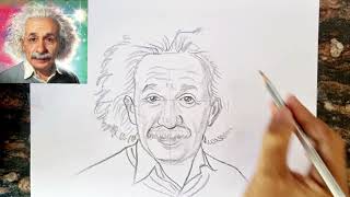 How to draw Albert Einstein Drawing step by step [upl. by Ames532]