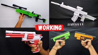 My All Paper Guns🔥  How to Make a Paper Gun That Shoots Paper Bullets [upl. by Daphene724]