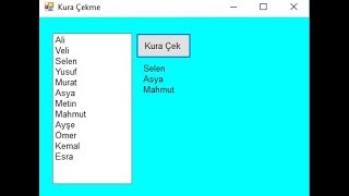 C Listbox Elamanları Arasından Kura ÇekmeRastgele Seçim [upl. by Ahsitnauq]