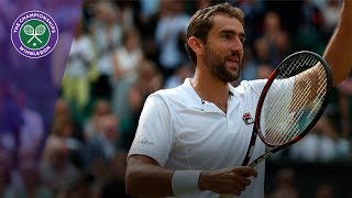 Marin Cilic celebrates beating Querrey to reach first Wimbledon final [upl. by Noicnecsa]