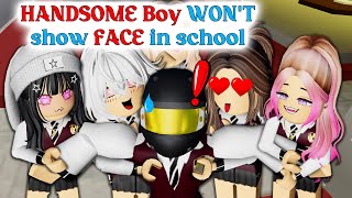 💖 HANDSOME Boy WONT show FACE in school EP 13  Roblox Love Story [upl. by Uchish]