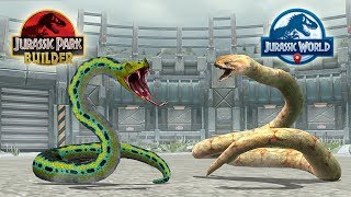 TITANOBOA VS TITANOBOA  GLACIER SNAKE TOURNAMENT  JURASSIC PARK BUILDER VS JURASSIC WORLD ALIVE [upl. by Peg]