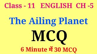 the ailing planet class 11 mcq  the ailing planet mcq  hornbill chapter 5 class 11 mcq [upl. by Brill]