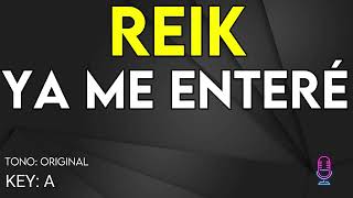 Reik  Ya Me Enteré  karaoke Instrumental [upl. by Drofnelg]