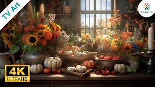 Vintage Thanksgiving Art for Your TV Beautiful Fall Harvest Paintings on Your Smart TV 4K No Sound [upl. by Lanam]