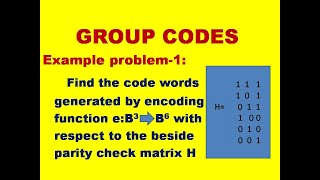 EXAMPLE1 EXAMPLE PROBLEM ON GROUP CODES  GROUP CODES  GROUP THEORY  DMS  MFCS [upl. by Ressay]