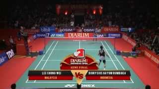 Lee Chong Wei MALAYSIA VS Dionysius Hayom Rumbaka INDONESIA Djarum Indonesia Open 2013 [upl. by Sarina65]