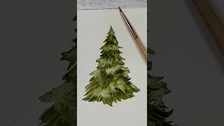 Create a simple snowy tree WITHOUT white paint [upl. by Aicilehp962]