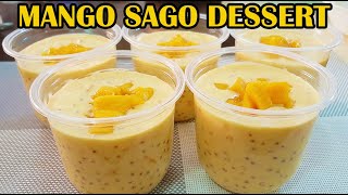 CREAMY MANGO SAGO DESSERT RECIPE  HOW TO MAKE MANGO SAGO DESSERT  MANGO TAPIOCA RECIPE [upl. by Acilegna]