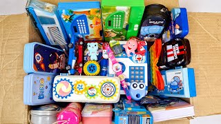 Box full of fancy stationery toys amp gadgets  pencil case sharpner calculator pencil box pen etc [upl. by Lepper749]