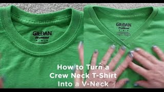 How to Turn a Crew Neck TShirt Into VNeck [upl. by Ezri]