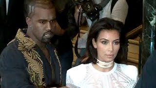 Kanye WEST amp Kim KARDASHIAN  Paris Fashion Week 25 september 2014 [upl. by Delora717]