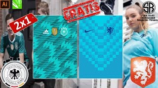 CAMISETA ALTERNATIVA HOLANDA Y ALEMANIA 20182019 VECTOR  TEMPLATE GRATIS [upl. by Ethbun]