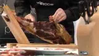 How to cut a Spanish Ham  ARCOS Knivesmpg [upl. by Lowson]