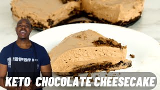 Keto Chocolate Cheesecake No Bake Low CarbOff Point Cooking [upl. by Baxter]