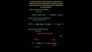 Balancing redox reaction by half reaction method Basic medium CBSENEET [upl. by Akibma]