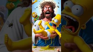 What is Bart Simpson doing to Jesus 😭😭 shorts biblequizonjesus quiz biblechallenge bible [upl. by Macgregor736]