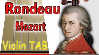 Rondeau  Piano Sonata K309  Mozart  Violin  Play Along Tab Tutorial [upl. by Haldi]