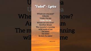 quotFadedquotAlan Walker shorts ytshorts lyrics song alanwalker faded music fyp [upl. by Dalis834]