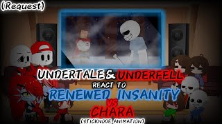 UNDERTALE amp UNDERFELL REACT TO RENEWED INSANITY VS CHARA STICKNODE ANIMATION REQUEST [upl. by Ihsar]