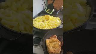 Juicy Pork Chops with Onion Sauce amp Golden Fried Potatoes  Easy Comfort Food Recipe 🍖🥔 [upl. by Ledda106]