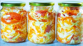 Капуста с Помидорами и Болгарским перцем  Рецепт простого и вкусного салата на зиму [upl. by Jacobine149]