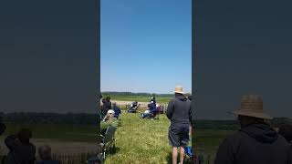 Geneseo NY Air Show 2023  F16 9g tight radius turn loud [upl. by Kappel]