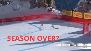 THE BEST SKIER IN THE WORLD CRASHED AT 100kmh Mikaela Shiffrin Cortina Italy 2024 [upl. by Mellisa]