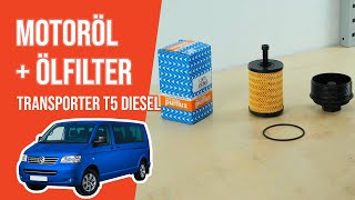 Wie Transporter T5 25 TDI Motoröl und Ölfilter wechseln 🛢 [upl. by Inilam]