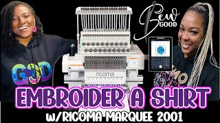 SEW GOOD LIVE  EMBROIDER A SHIRT  RICOMA MARQUEE 2001 EMBROIDERY MACHINE [upl. by Arlette]