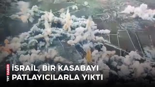 İşgalci İsrail Lübnanda bir kasabayı böyle yıktı [upl. by Naud298]