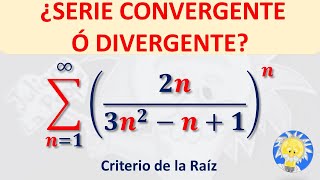 CRITERIO DE LA RAÍZ  CONVERGENCIA ó DIVERGENCIA de SERIES  Juliana la Profe [upl. by Oiramal]