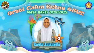 ORASI CALON KETUA OSIS SMA NEGERI 1 PANGKALPINANG MASA BAKTI 20242025  KAYLA S NO URUT 3 [upl. by Nonnac]