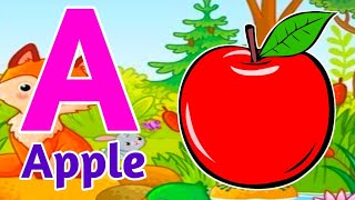 A for apple  ABC Alphabet Song with Sounds for Children  Phonics Song with Two Words [upl. by Nnylecoj360]