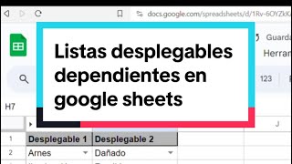 Listas desplegables dependientes en googlesheets [upl. by Annailuj155]