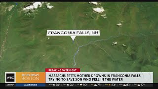 Massachusetts mother drowns in Franconia Falls trying to save son [upl. by Higgins]