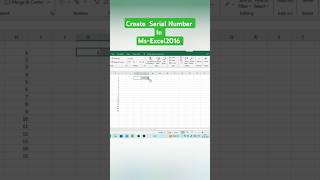 How to Create Serial Number in MsExcel 2016Create SL NO In ExcelCreate Auto SL NO [upl. by Asenad]