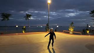 Rollerblading at Gurney Wharf before sunrise during CNY holidays [upl. by Zurek708]