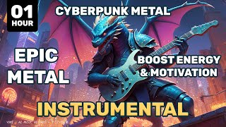 Metal to Boost Your Energy amp Motivation 🤘 EPIC MIX INSTRUMENTAL ONLY  CYBERPUNK AND METAL MIX v15 [upl. by Nilkcaj]