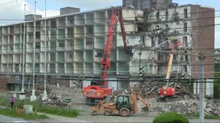 Demolition of the old Sheraton Hotel in Binghamton New York [upl. by Ydnam]