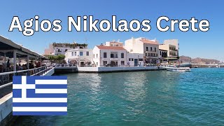 Agios Nikolaos Crete Kreta Agios Nikolaos Greece \ Walking Tour 2024 [upl. by Dyane]