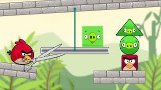 Angry Birds Piggies Out  CUT THE ROPE AND KICK TRIANGLE PIG [upl. by Dever]