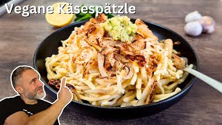 Vegane Käsespätzle mit hausgemachten Röstzwiebeln amp Knoblauchmus 🧀😋 [upl. by Gahan]