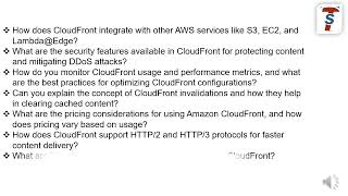 Top AWS Interview Questions  CloudFront AWS [upl. by Leonteen]