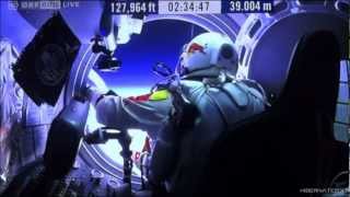 UFO ON FELIX BAUMGARTNERS RED BULL STRATOS CAPSULE LIVE FEED 10142012 HD [upl. by Ladnor]