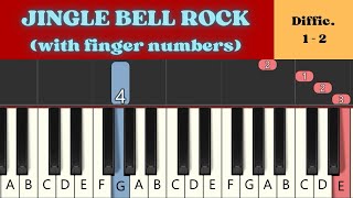 Jingle bell rock  Tutorial facile di pianoforte con diteggiature [upl. by Seligman]